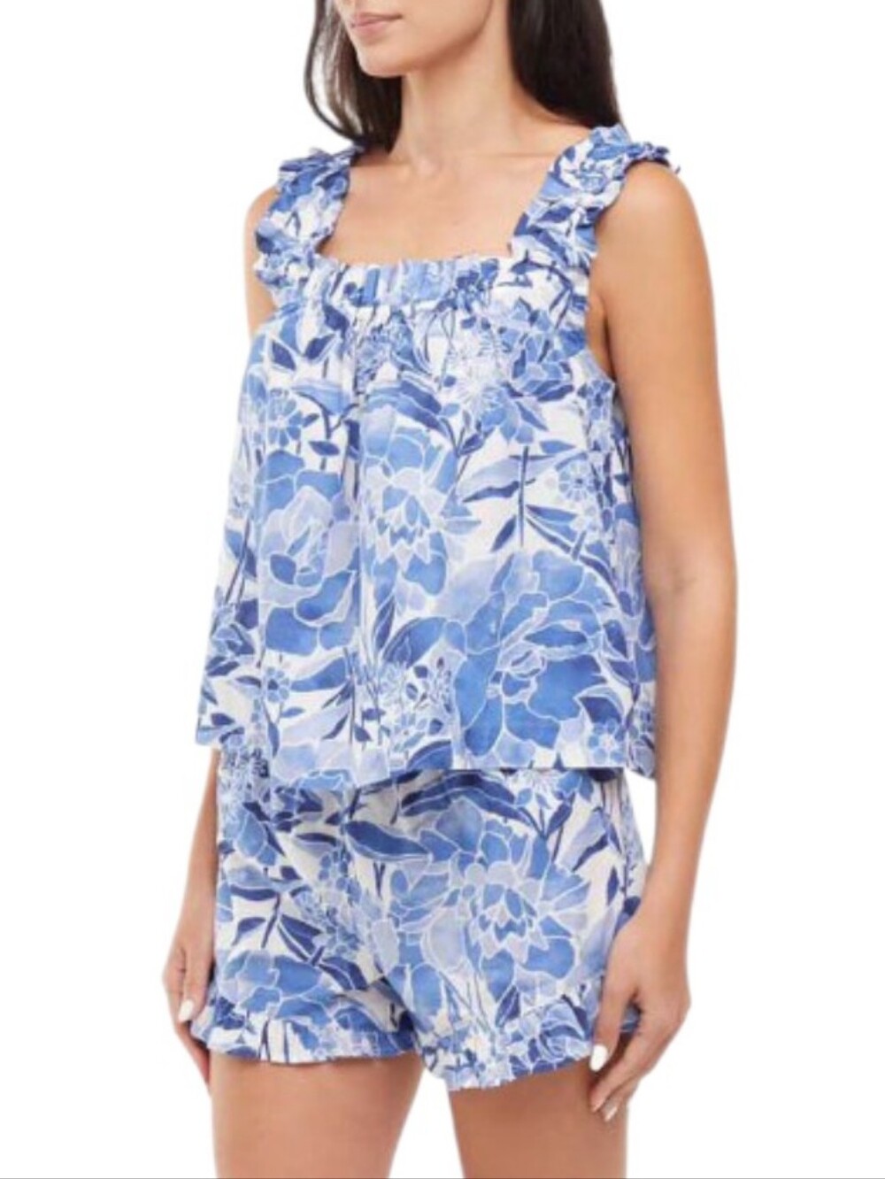 GAP Ruffle Tank Shorts Sleep Set Floral Print - Picture 1 of 11